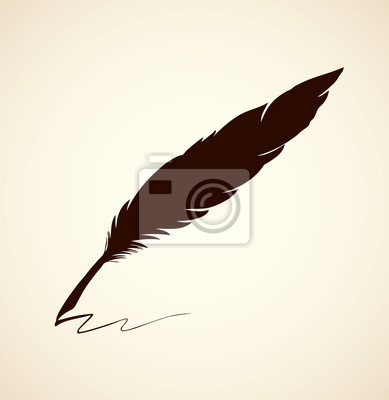 389x400 Vector Drawing Dark Bird Feather Manifesti Da Muro Poster Segno