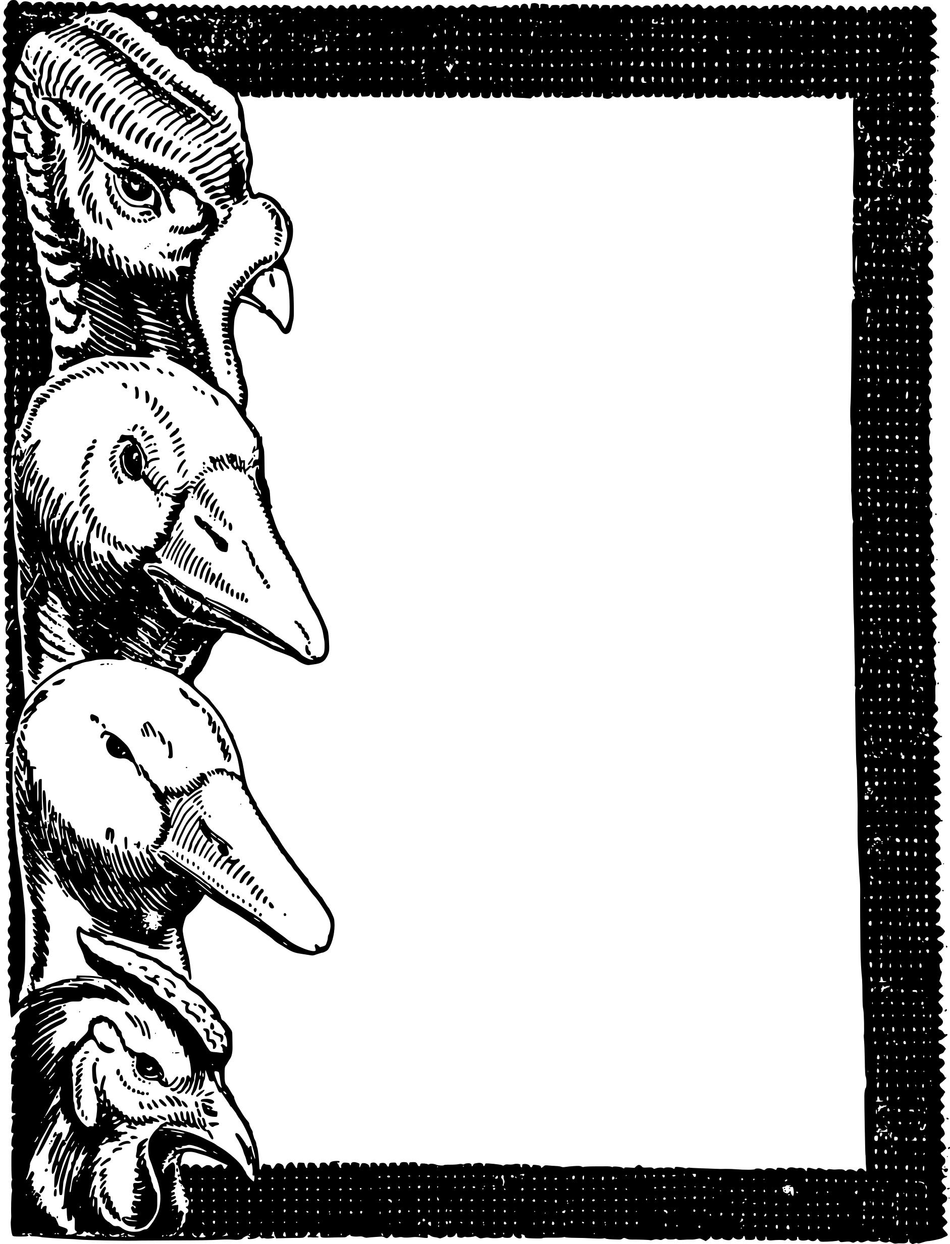 1882x2465 Bird Head Frame Clipart