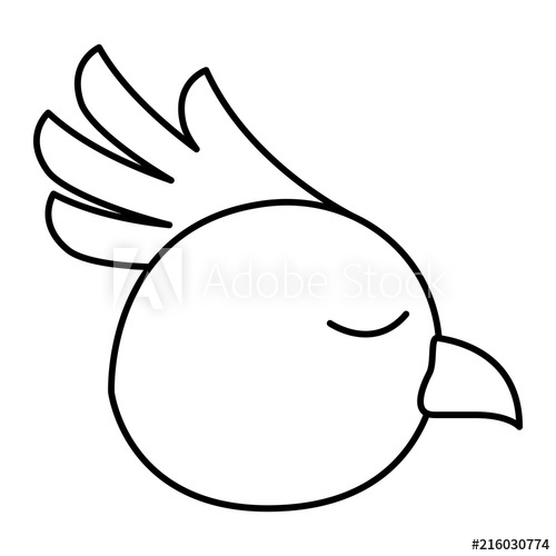 500x500 Cute Bird Head Icon Vector Illustration Design