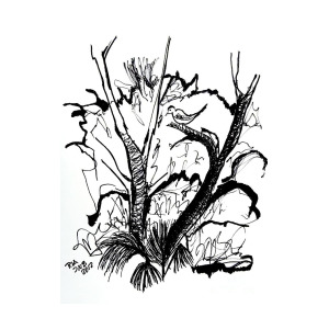 300x300 Bird In Tree Painting