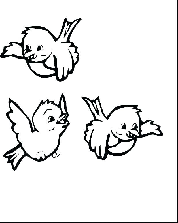 618x773 Flying Bird Line Drawing Clipart Coloring Bird Clipart Free