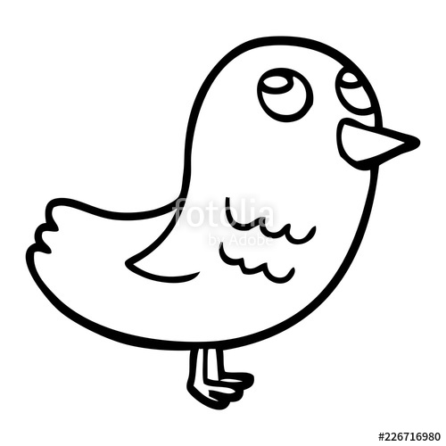 500x500 Line Drawing Cartoon Garden Bird Stock Image And Royalty Free