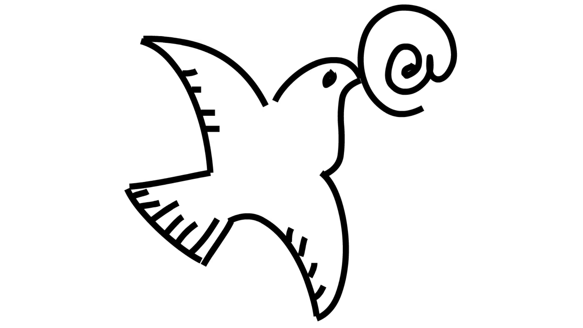 1920x1080 Bird Email Sending Line Drawing Illustration Animation