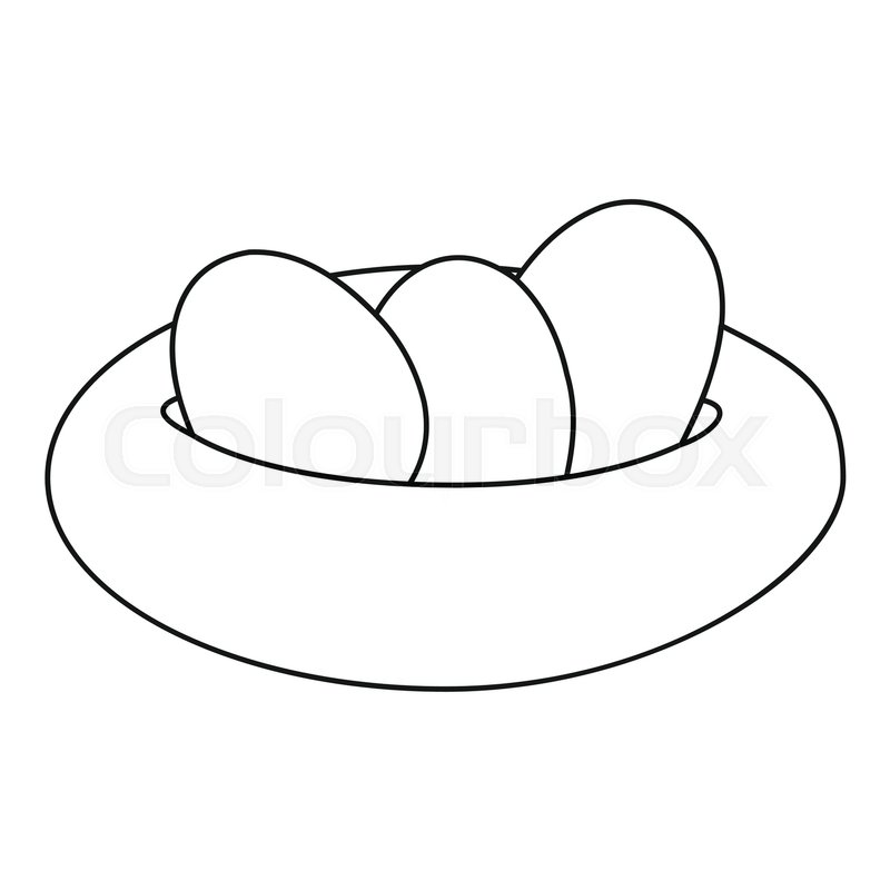 800x800 Bird Nest And Eggs Icon Outline Stock Vector Colourbox