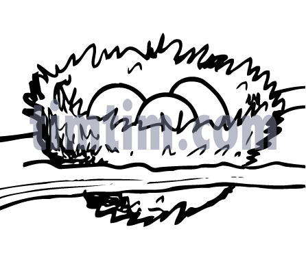 446x370 Free Drawing Of Bird Nest Eggs Bw From The Category Birds