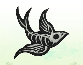 340x270 Bird Skull Patch Etsy