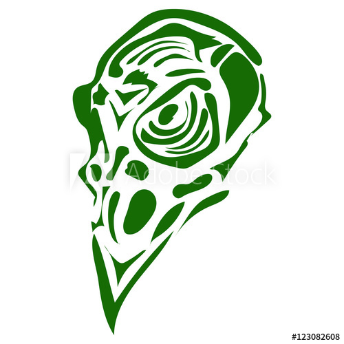 500x500 Stylized Skull Of A Bird The Drawing Hands Made In One Color