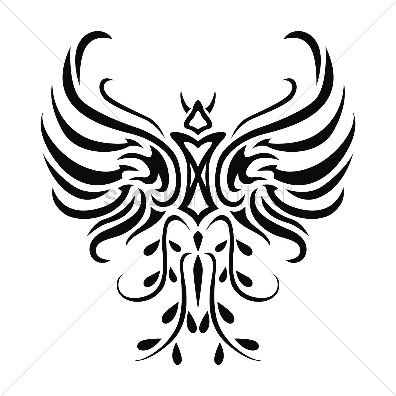 1300x1300 Bird Tattoo Vector Image