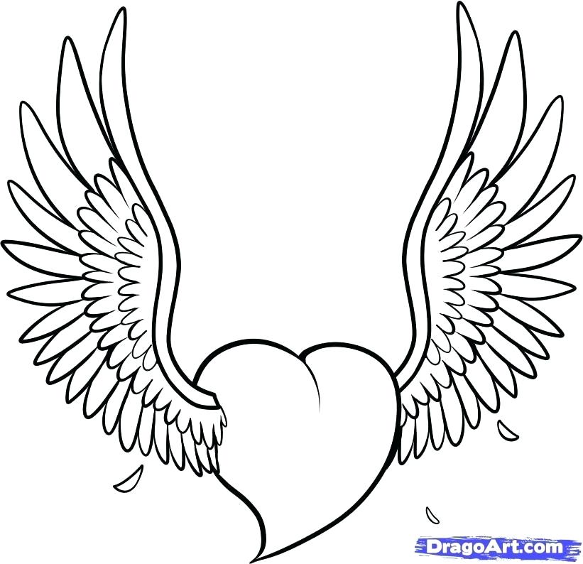 821x794 Drawing Of Hearts With Wings