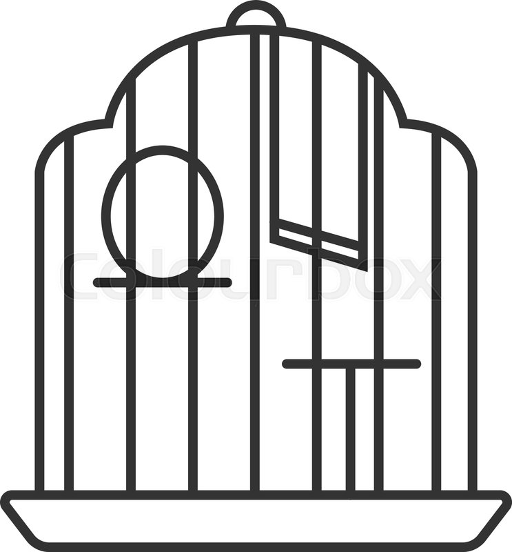 743x800 Birdcage Linear Icon Thin Line Stock Vector Colourbox
