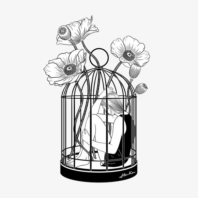 650x650 Birdcage, Black, Cage, Flowers Png Image And Clipart For Free Download