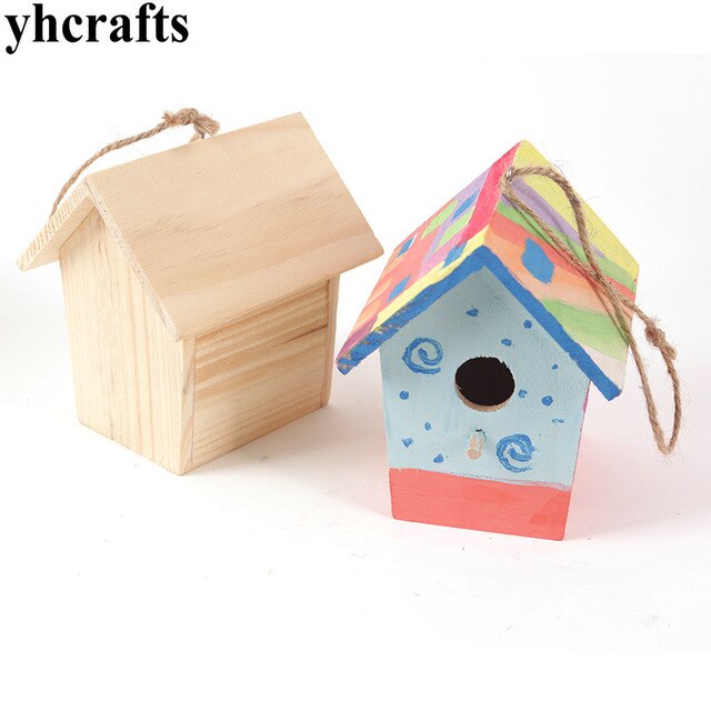 640x640 Unfinished Wood Bird House Kids Toy Drawing Toys