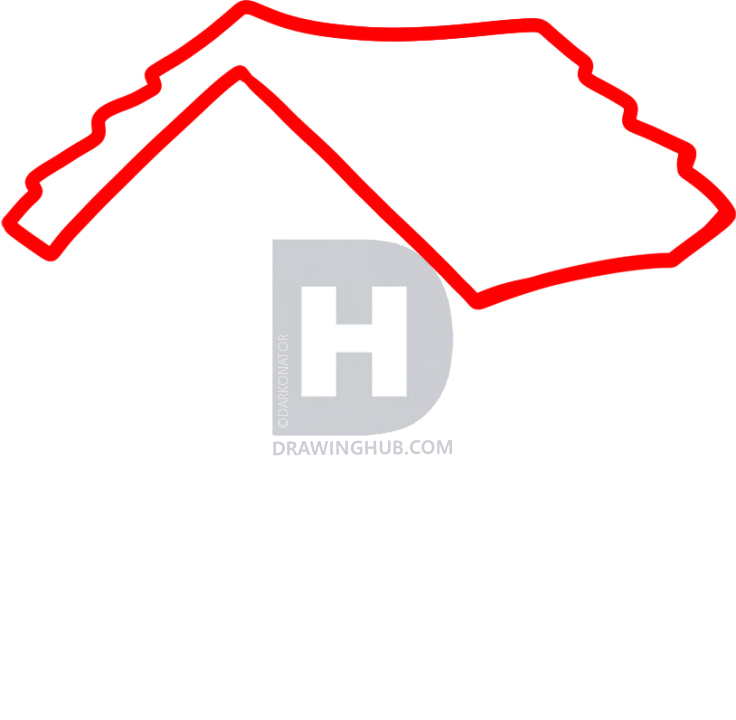 736x720 How To Draw A Birdhouse, Step