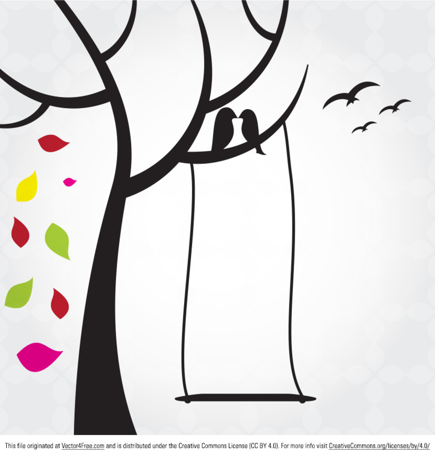 893x936 Birds In Tree Vector