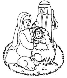 258x300 Best Ideas Of Birth Of Jesus Drawing