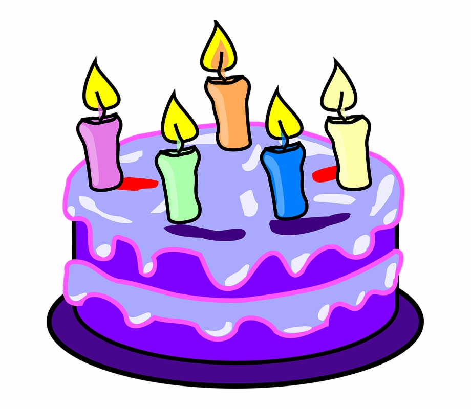 920x800 Cake Candles Birthday Purple Icing Five Happy