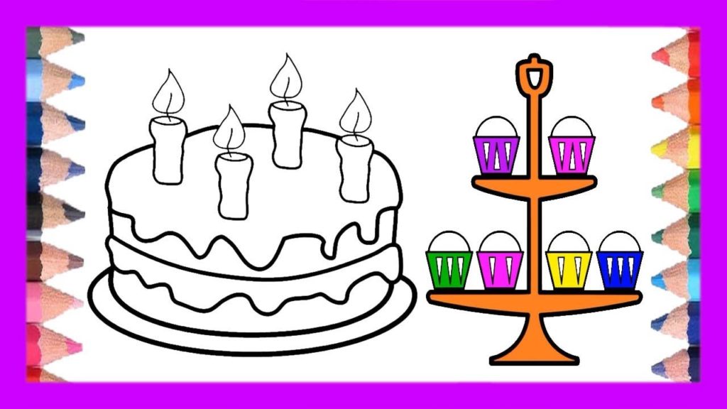 1024x576 Drawing Book Birthday Cake Drawing Coloring Pages For Kids