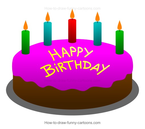 510x453 How To Draw A Cartoon Birthday Cake