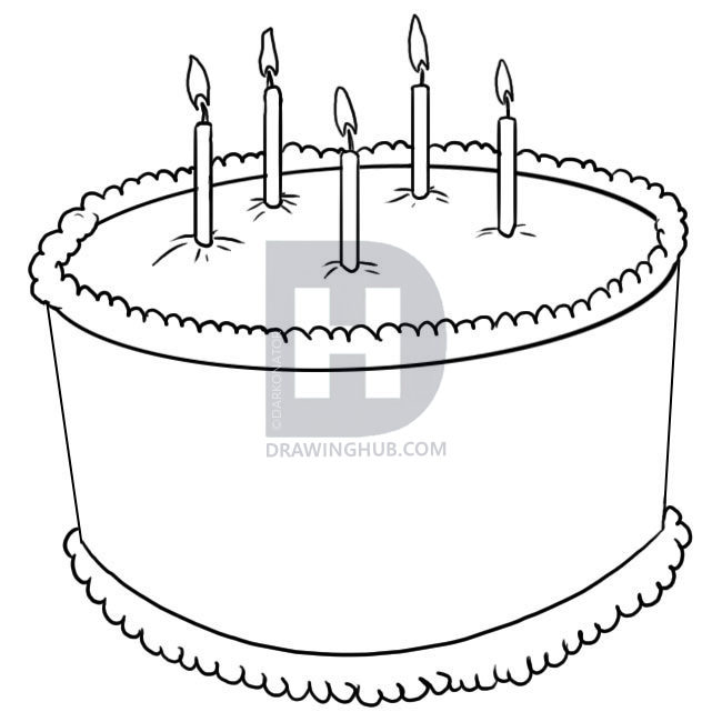 Birthday Cake Drawing Step By Step | Free download on ClipArtMag