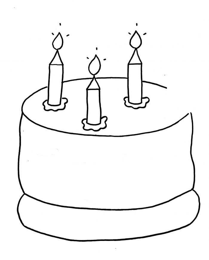 700x872 How To Draw Birthday Cake Step