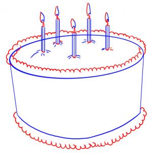 302x302 How To Draw How To Draw A Simple Birthday Cake