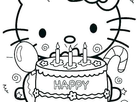 440x330 Coloring Pages Of Birthday Cakes Birthday Candles Coloring Pages