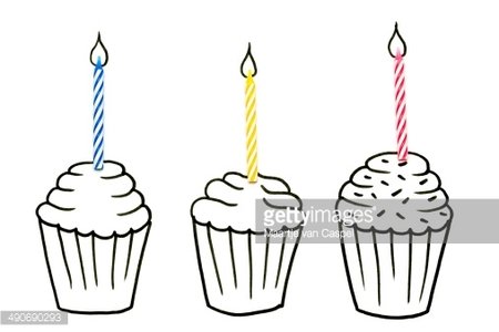 450x300 Drawing Objects Cupcakes And Candles Premium Clipart