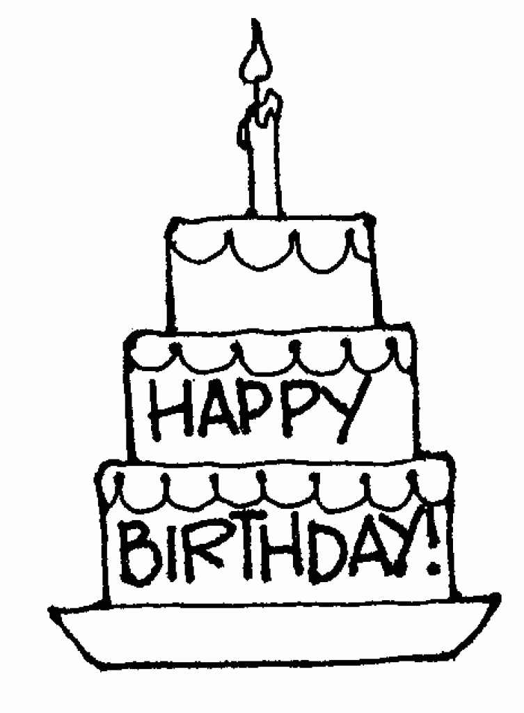 753x1024 Huge Collection Of 'birthday Cake Line Drawing' Download More