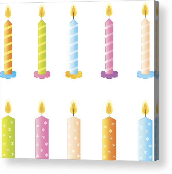 665x672 Set Of Colored Birthday Candles Isolated On White Acrylic Print