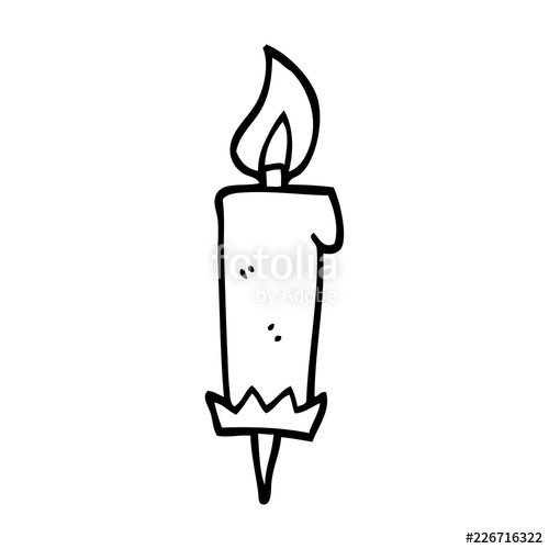 500x500 Line Drawing Cartoon Birthday Candle Stock Image And Royalty Free