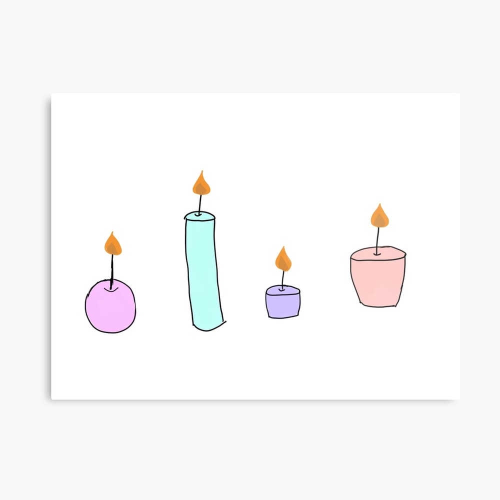 1000x1000 Tumblr Candle Drawing Color Metal Print