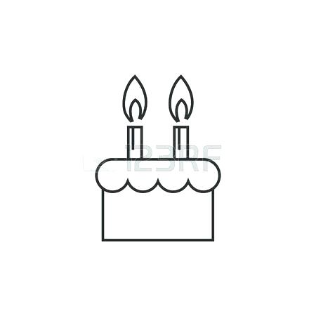 450x450 Birthday Cake Outline Birthday Cake Icon In Thin Outline Style