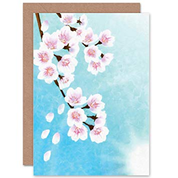 355x355 Wee Blue Coo Cherry Blossom Floral Flower Painting Drawing Blank