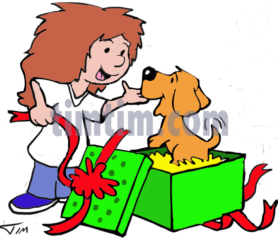 562x480 Free Drawing Of A Puppy Christmas Gift From The Category Pets