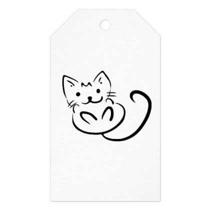 422x422 Kitty Drawing Gift Tags