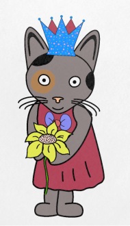 190x330 Teddy Cat Drawing Kids Fantasy Birthday Gift Small Buttons