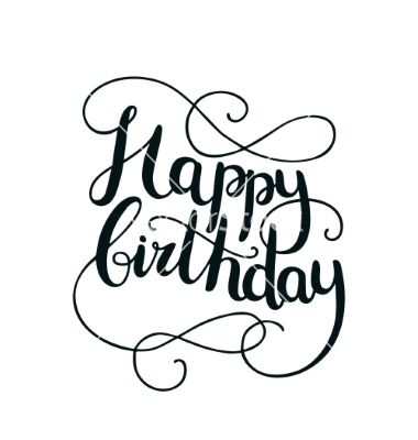 380x400 Happy Birthday Card With Hand Drawn Lettering Vector