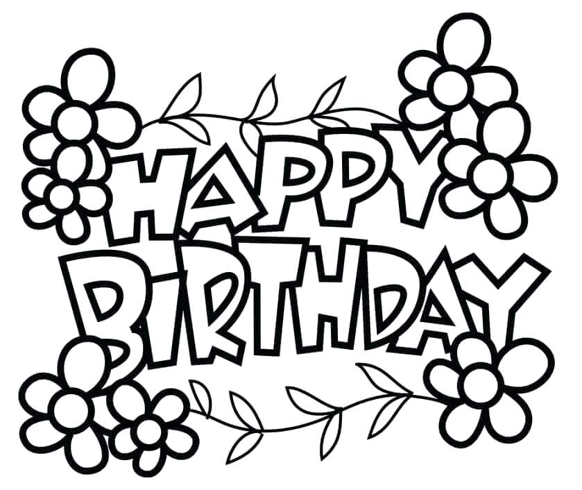 839x706 Happy Birthday Coloring Pages