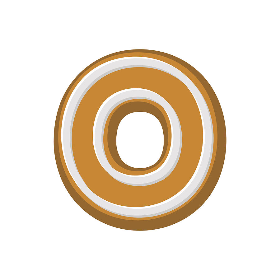 900x900 Letter O Gingerbread Peppermint Honey Cake Font Cookies