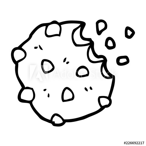 500x500 Line Drawing Cartoon Chocolate Biscuit