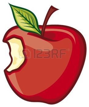292x350 Bitten Apple Red Bitten Apple