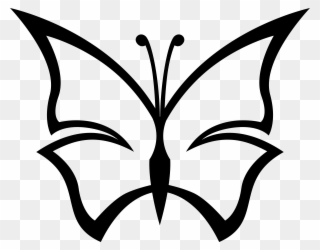 320x250 Butterfly Black And White Clipart, Transparent Butterfly Black