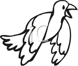 300x257 Black White Bird Free Clipart
