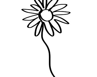 340x270 Line Drawing Daisy Etsy