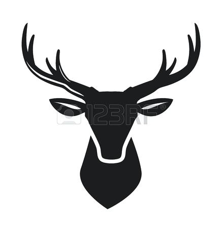 437x450 Black Deer Head Drawing Doriangray