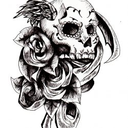 250x250 Black Rose Ink Drawing White And Gold Of Line Realistic Art Goku