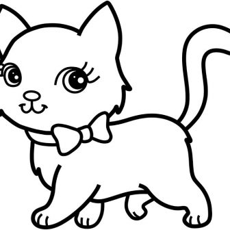 336x336 Dogs Drawings And For Coloring Cat Black White Cartoon Step