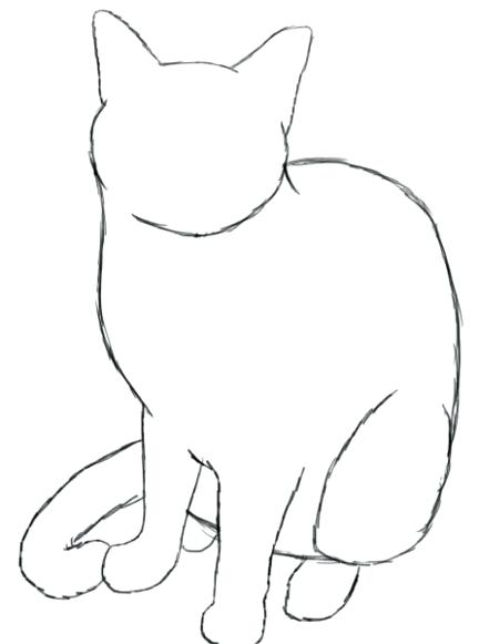 432x581 Cat Drawing Simple