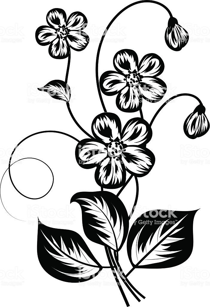 Black And White Drawing Of A Flower | Free download on ClipArtMag