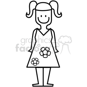 300x300 Black And White Clipart Stix Girl Clip Art Images